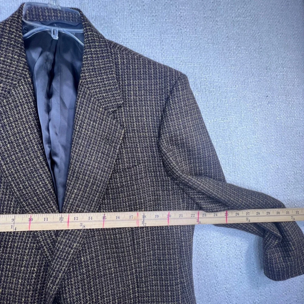 Hickey Freeman Boardroom 44R Brown 100% Wool Sport Coat Blazer USA Made